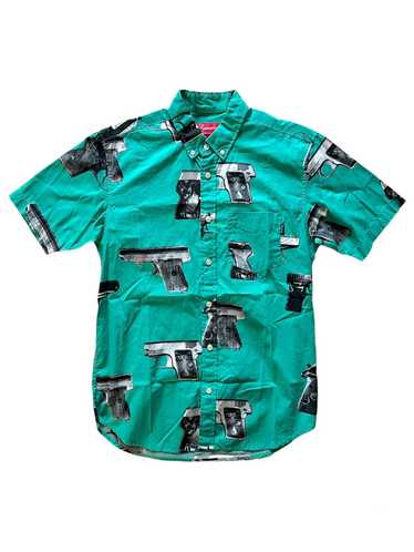 SS13 Supreme Guns S/S Button Up Shirt White Size Small 100% Cotton Hype 2013