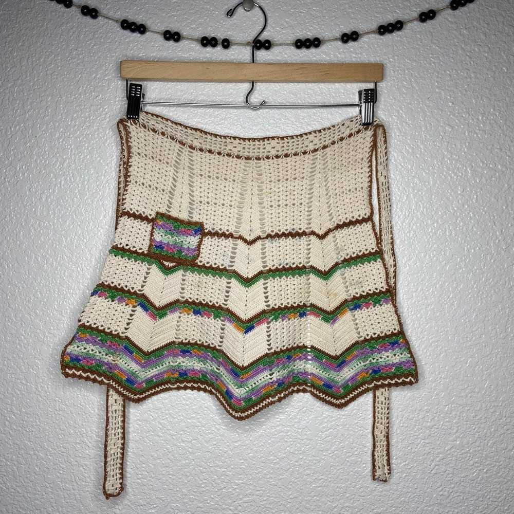 Handmade Vintage Handmade Crochet Apron - image 1