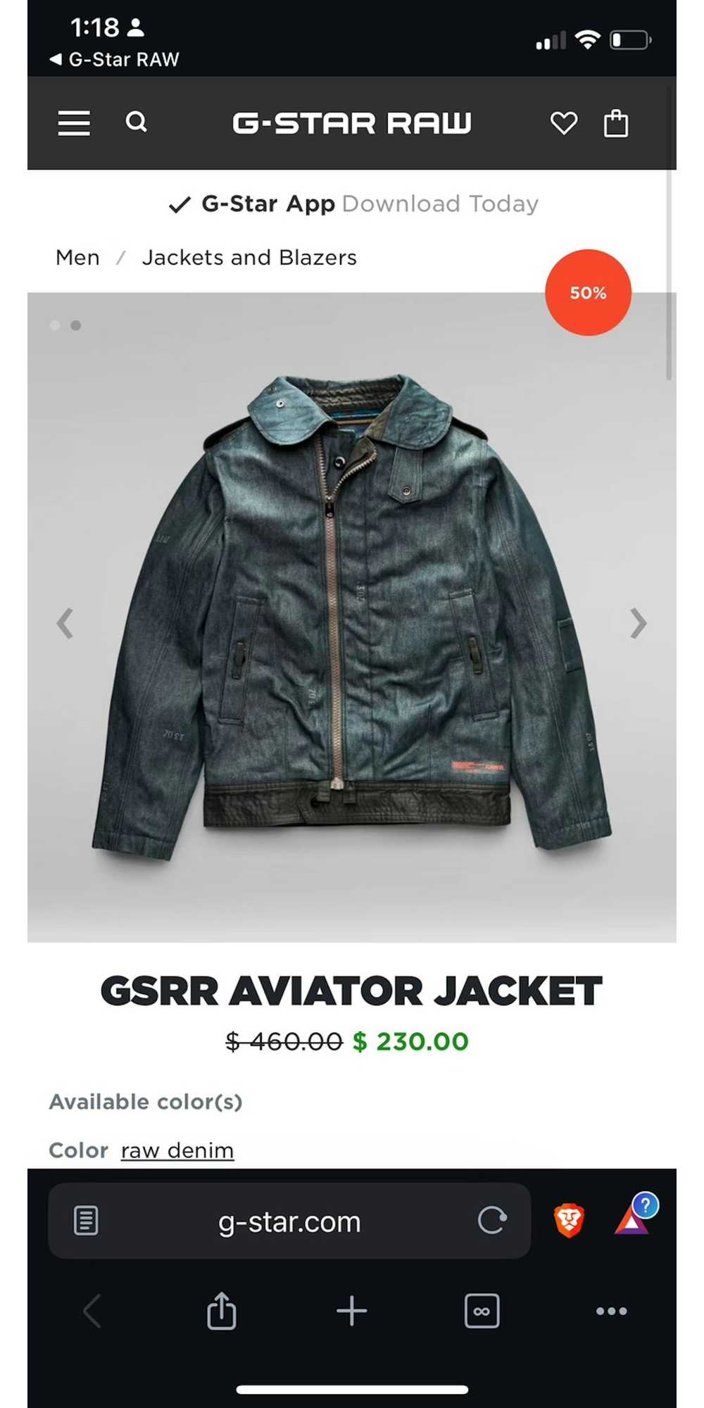 G Star Raw NWOT: GSRR AVIATOR JACKET - image 1