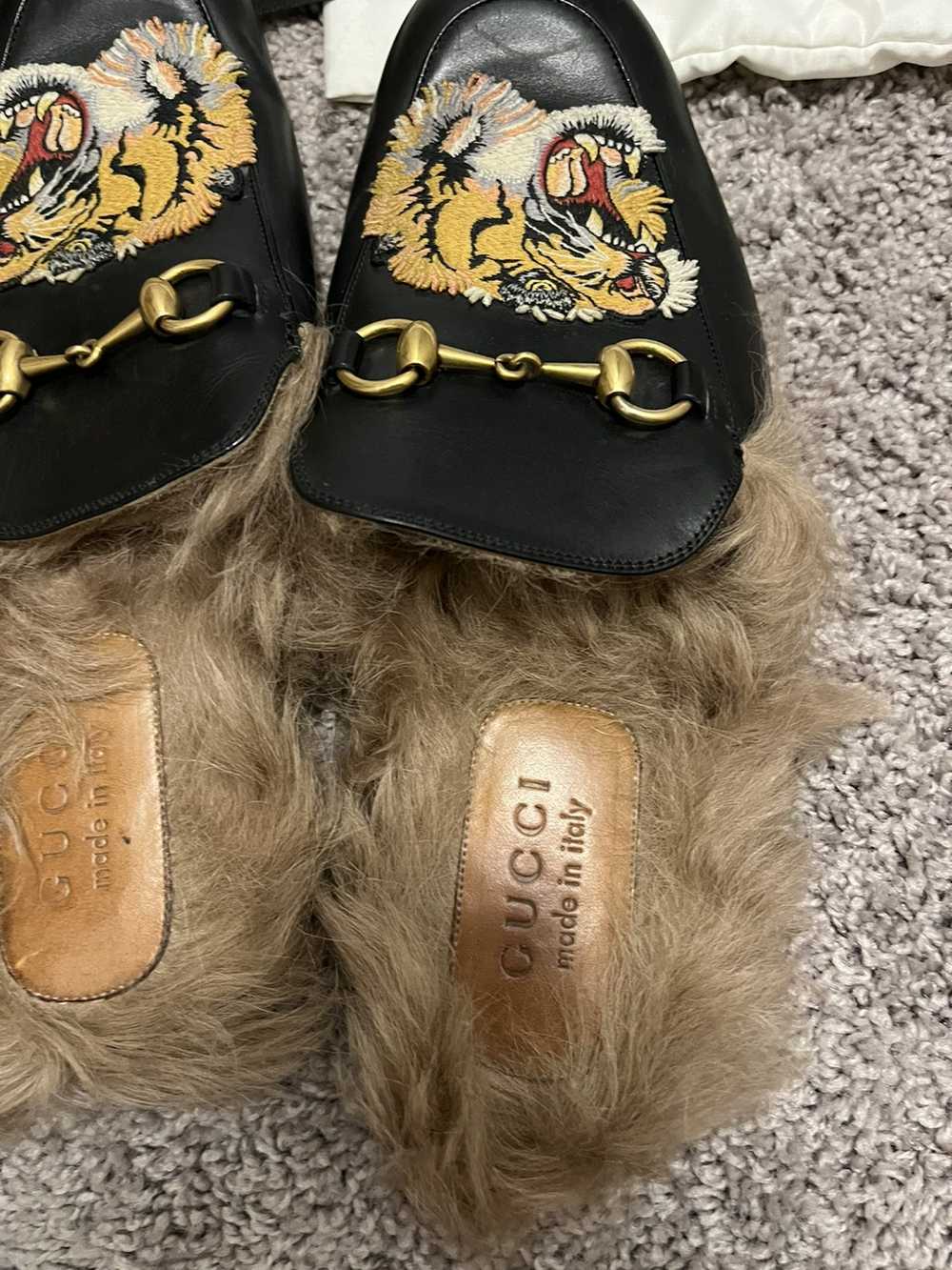 mens gucci fur loafers