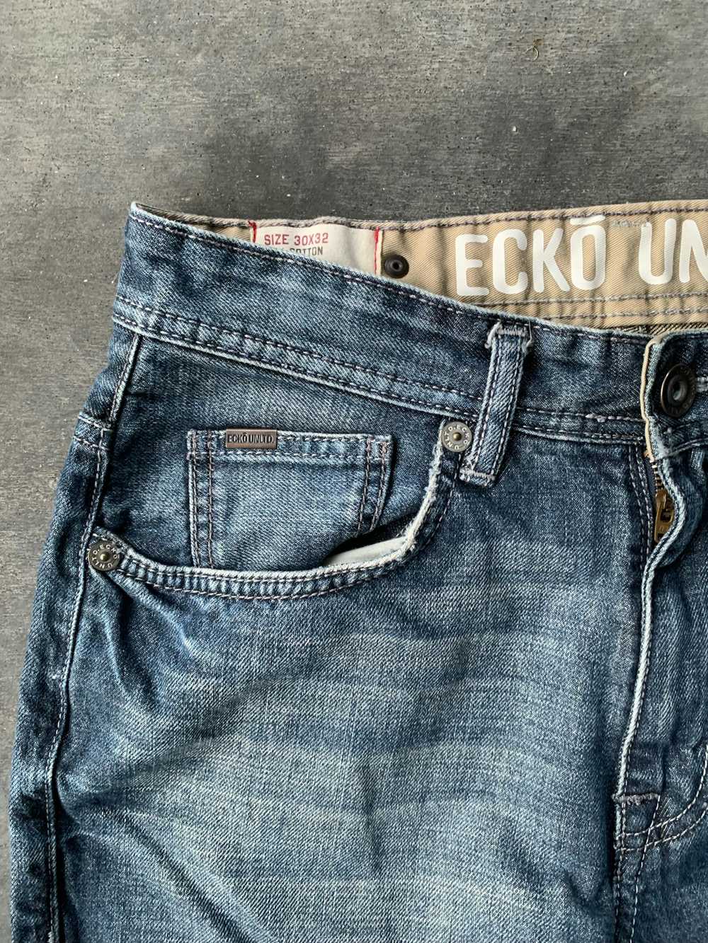 Ecko Unltd. Faded Embroidered Ecko Untld. Baggy-F… - image 4