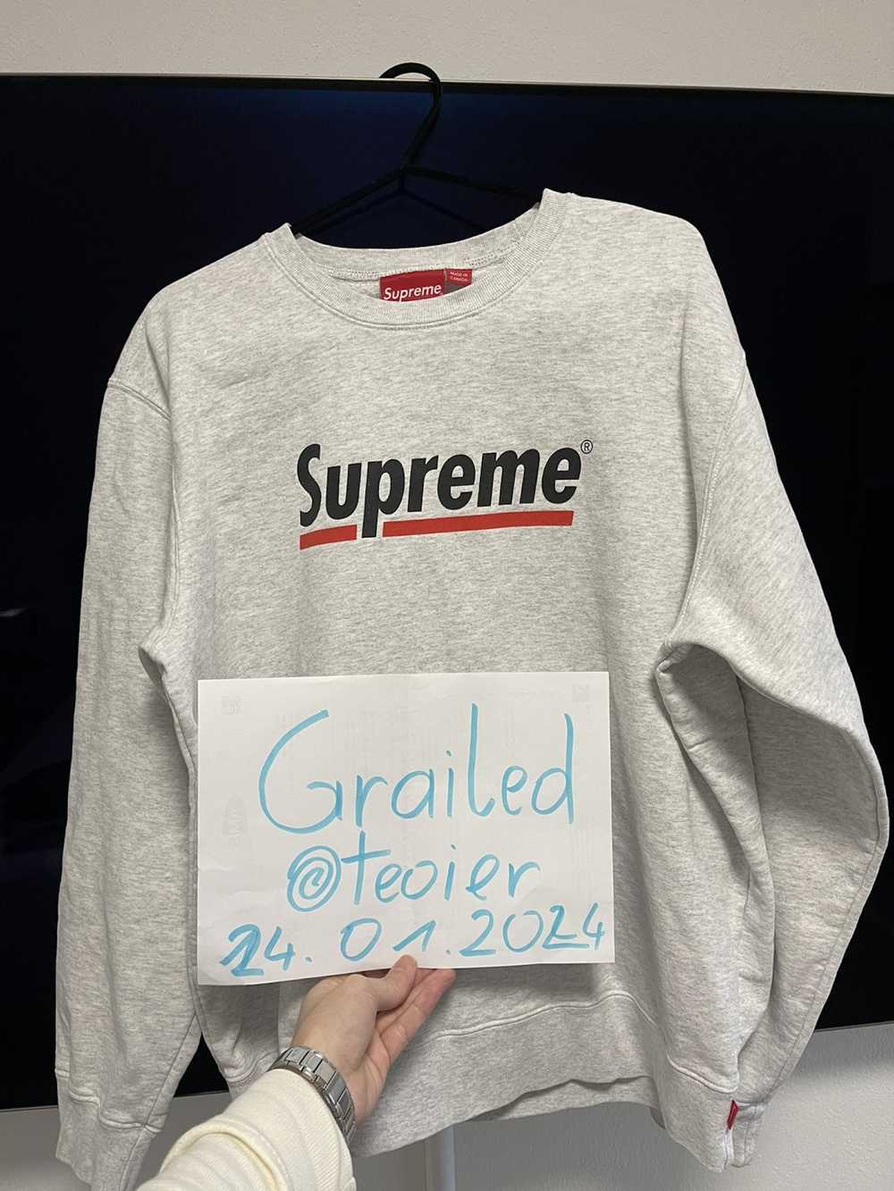 Supreme Supreme Underline Crewneck Ash Grey - image 2