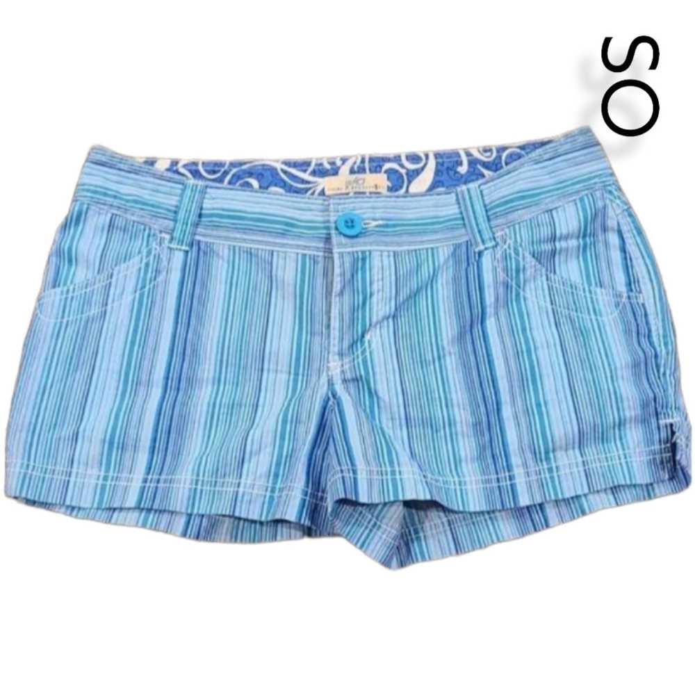 Other SO Size 7 Blue Patterned Khaki Shorts - image 1
