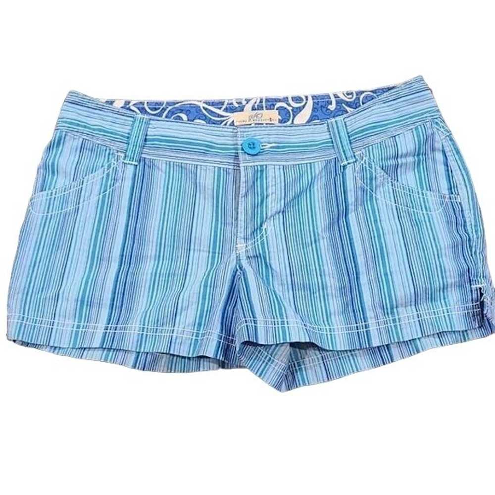 Other SO Size 7 Blue Patterned Khaki Shorts - image 2