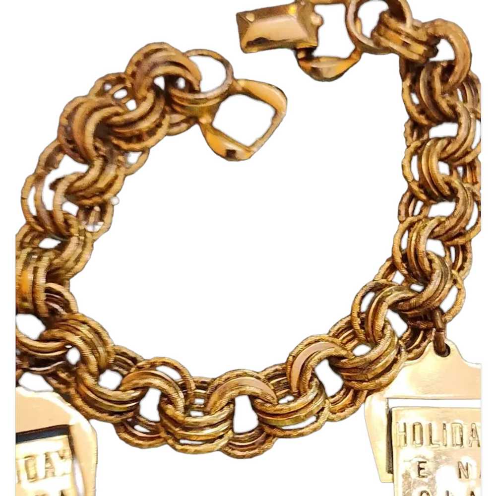 Vintage Articulating Holiday Charm Bracelet (A199… - image 1