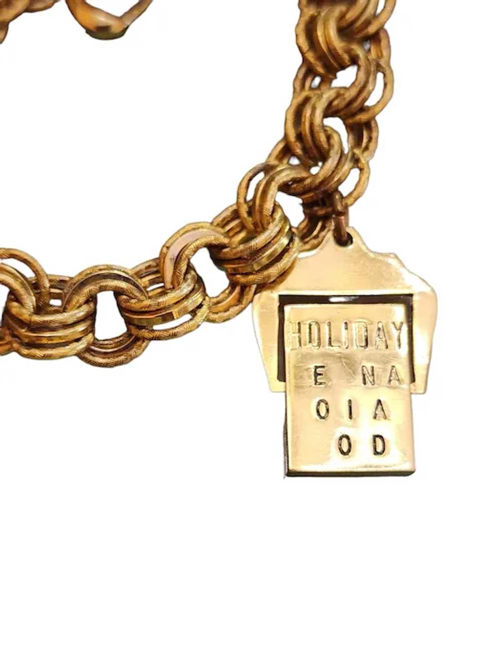 Vintage Articulating Holiday Charm Bracelet (A199… - image 4