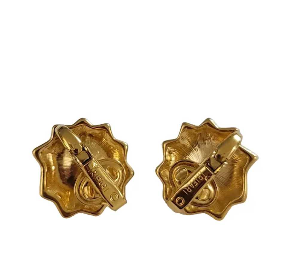 Trifari Crown Over T Gold Tone Starburst Center F… - image 7