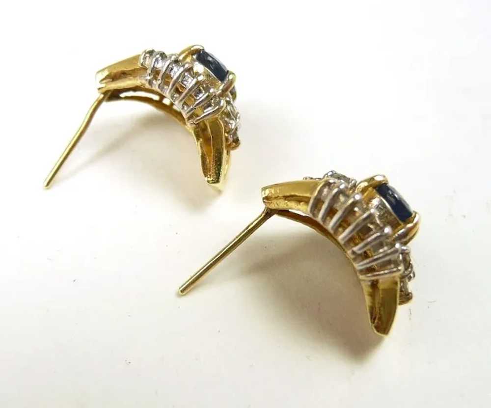 Scrumptious Sparkly Sapphire Diamond Earrings c. … - image 3