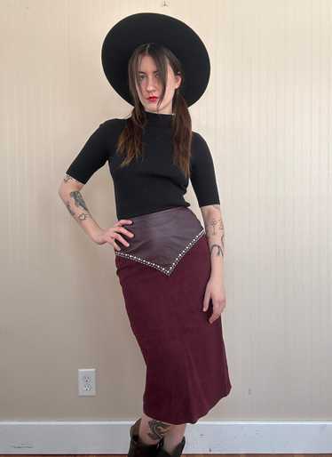 70s Love, Melody Suede Studded Crystal Skirt