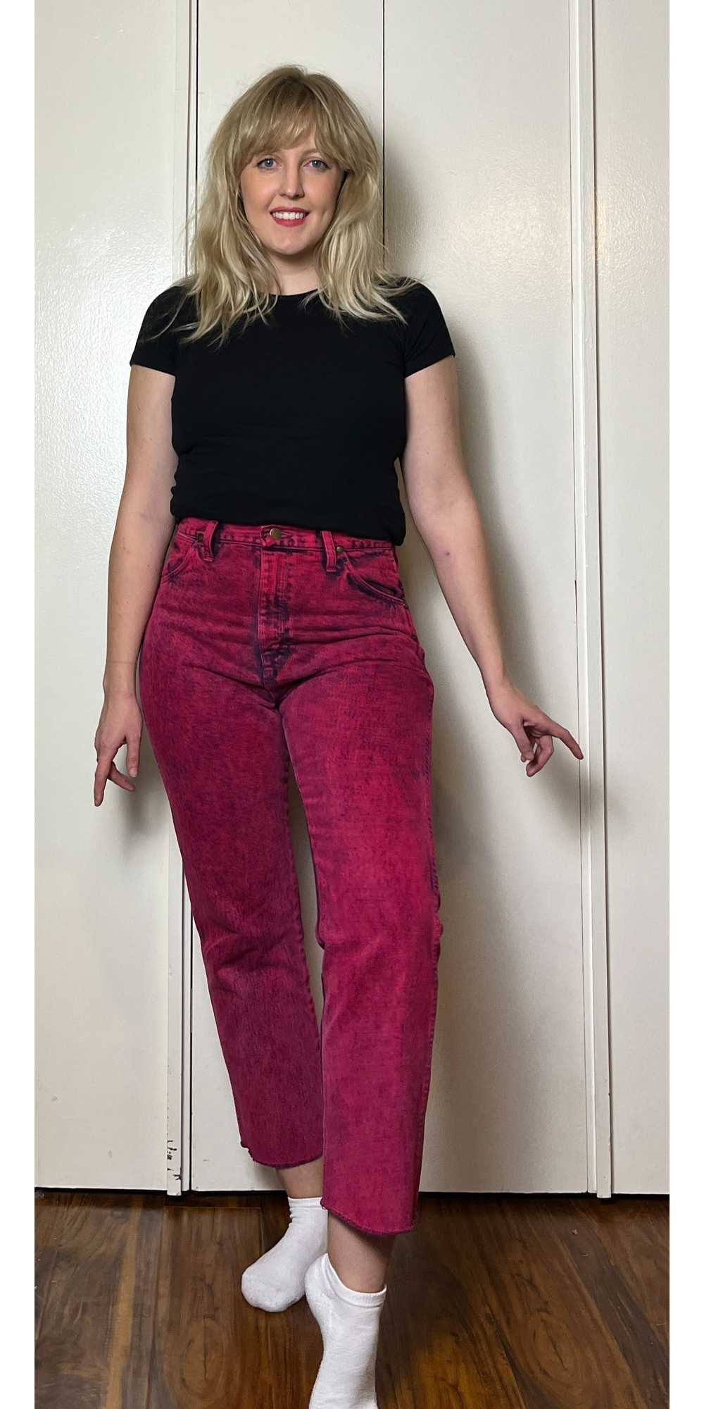 Vintage 1980's " Wrangler" Pink Acid Wash Jeans - image 5