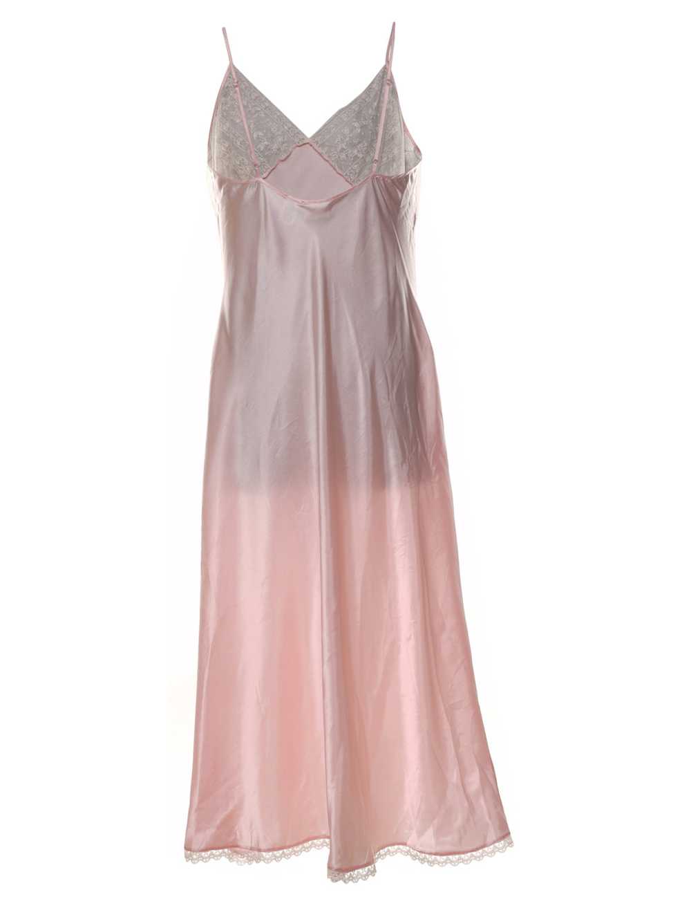 Pale Pink Lace Embroidered & Beaded Nightdress - M - image 2