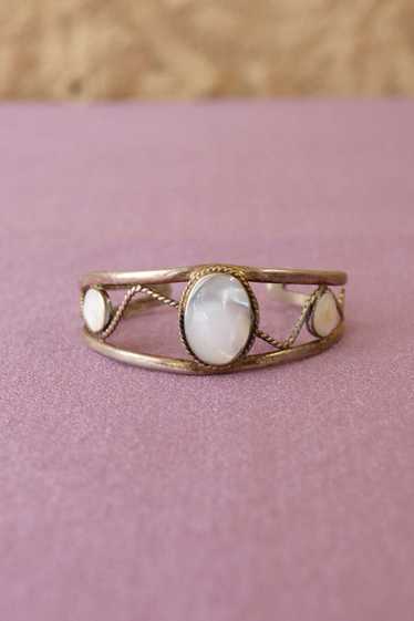 Mexican Silver Cuff with Opalescent Stone