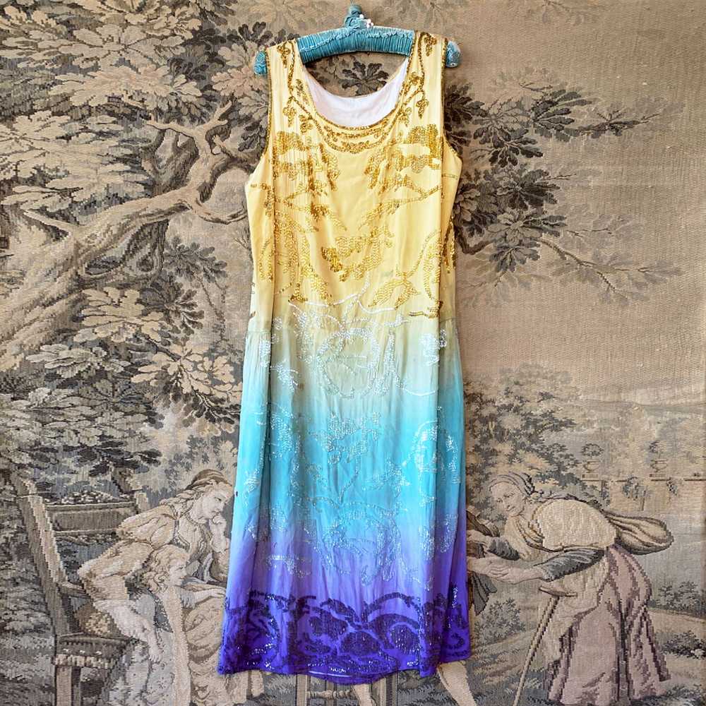 1920s Ombre Beaded Dress - image 10