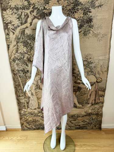 1930s Silver and Mauve Lamé Fabric - image 1