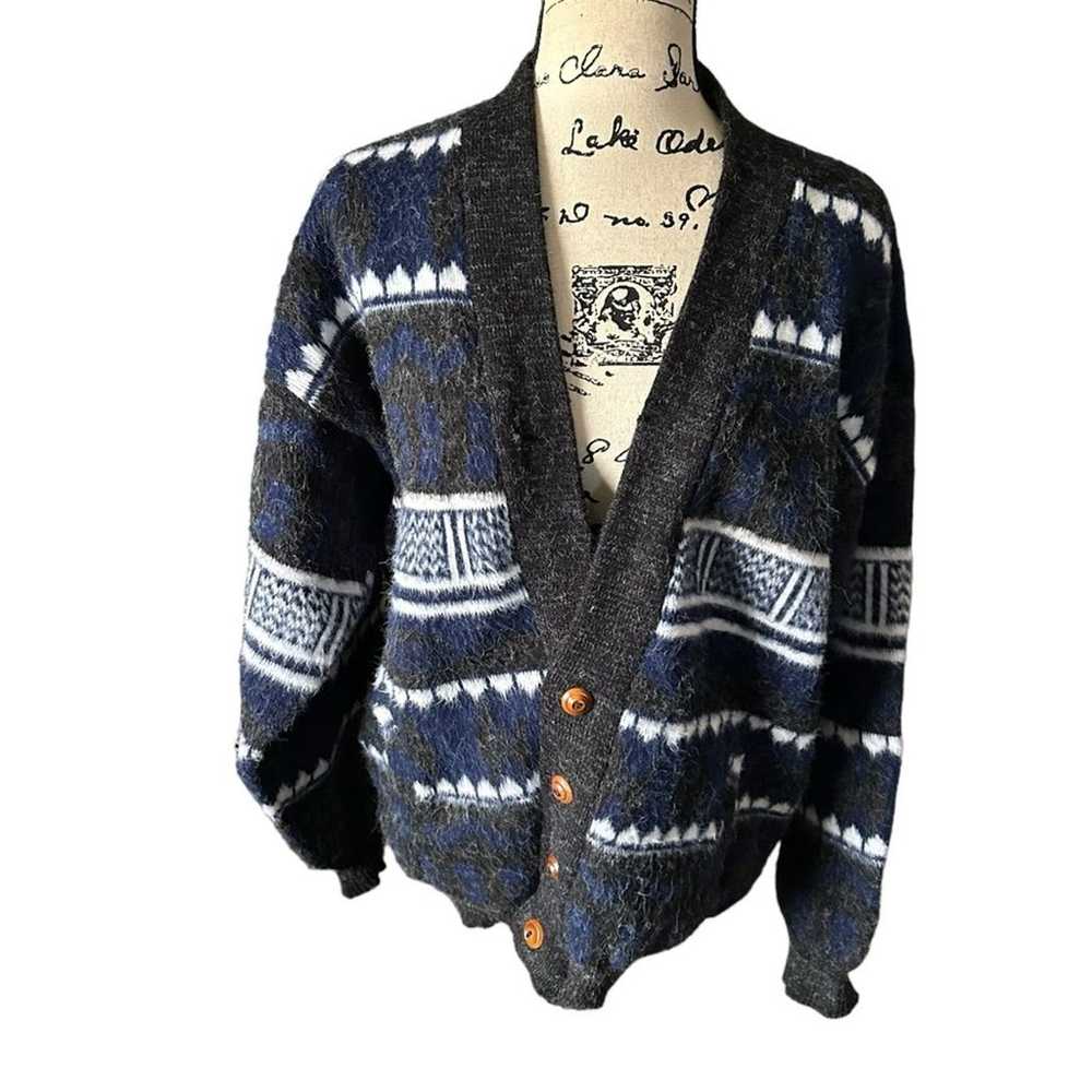 Wool Vintage Cardigan Sweater Sz Lrg - image 2