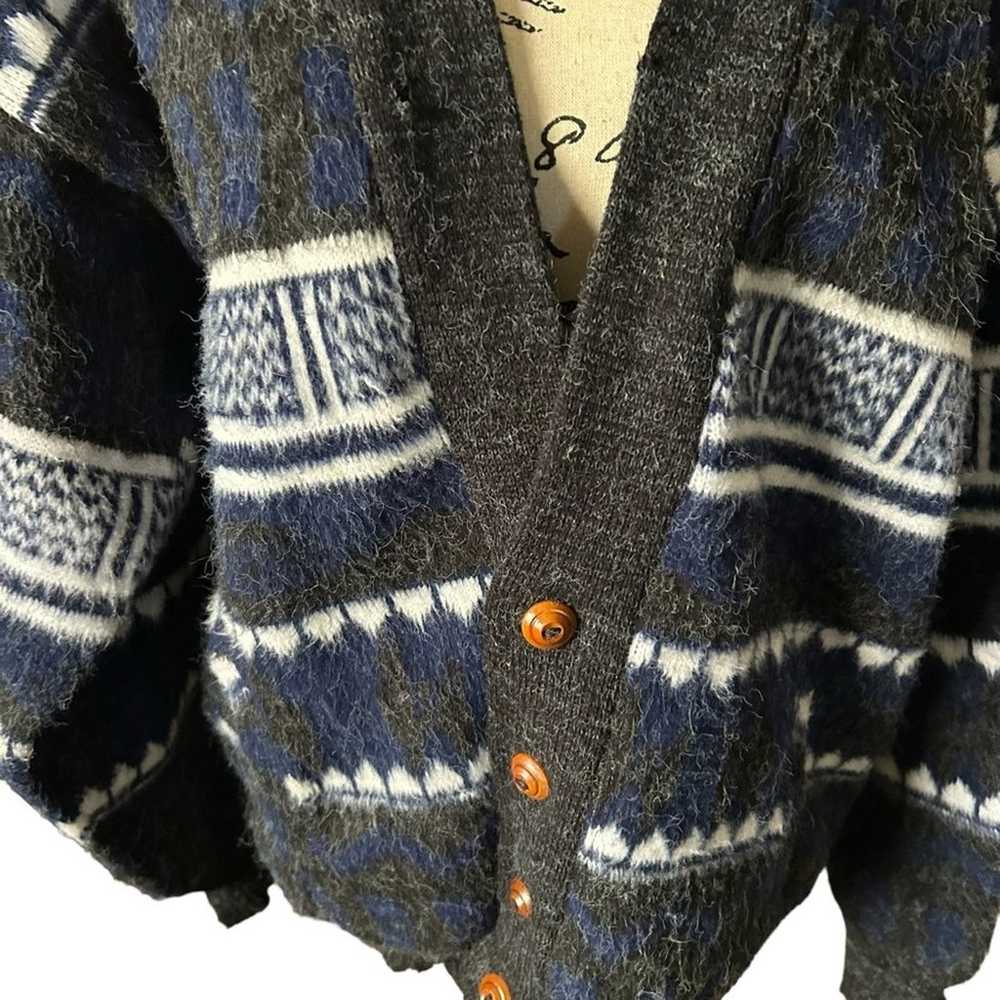 Wool Vintage Cardigan Sweater Sz Lrg - image 5