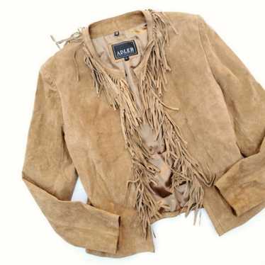 Vintage Leather Suede Fringe Jacket - image 1