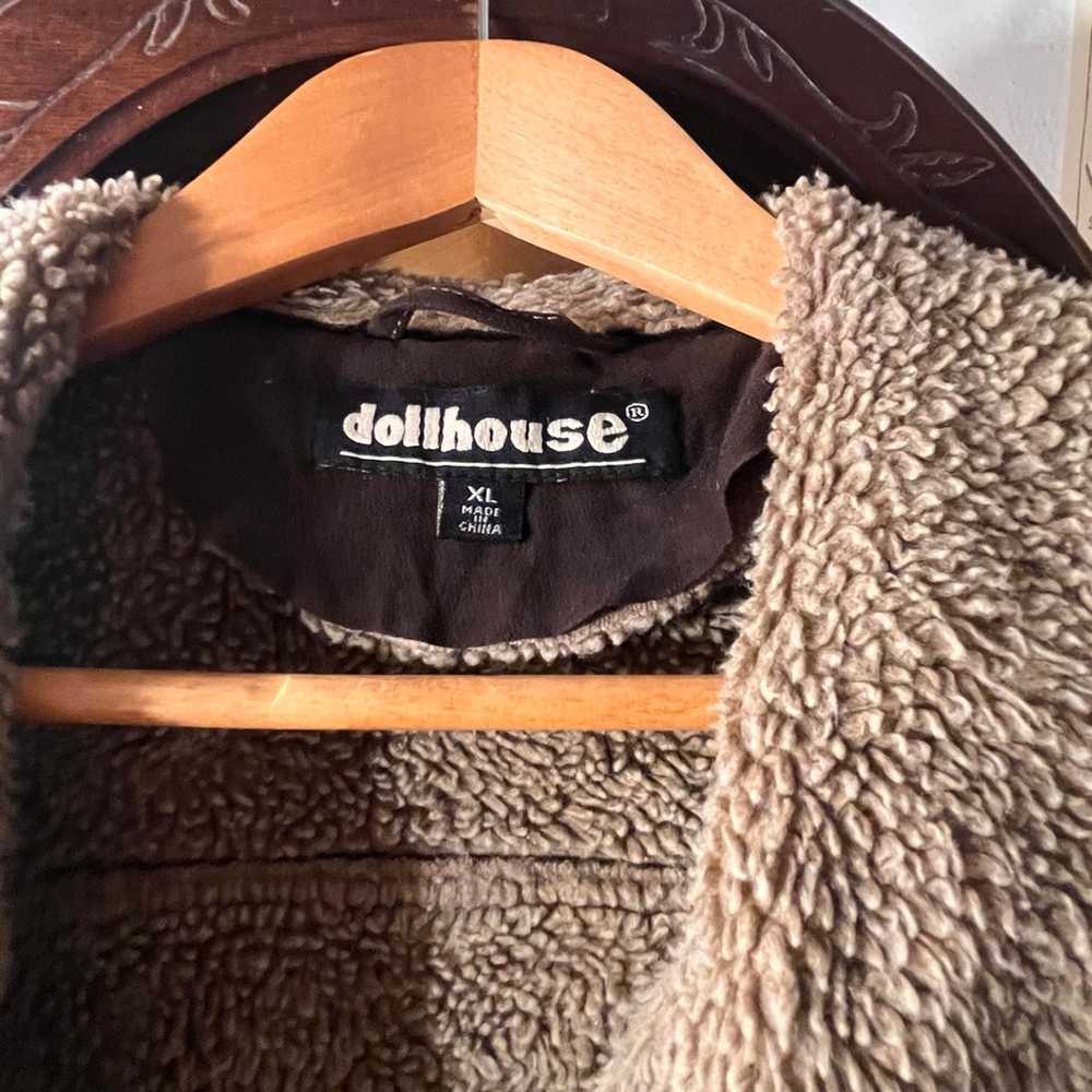 vintage chocolate dollhouse fur lined jacket - image 3