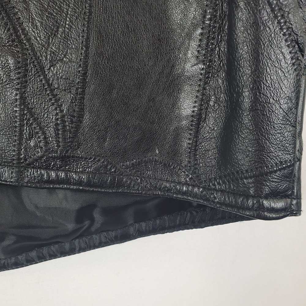 Men's Black Leather Vest SZ XL - image 5