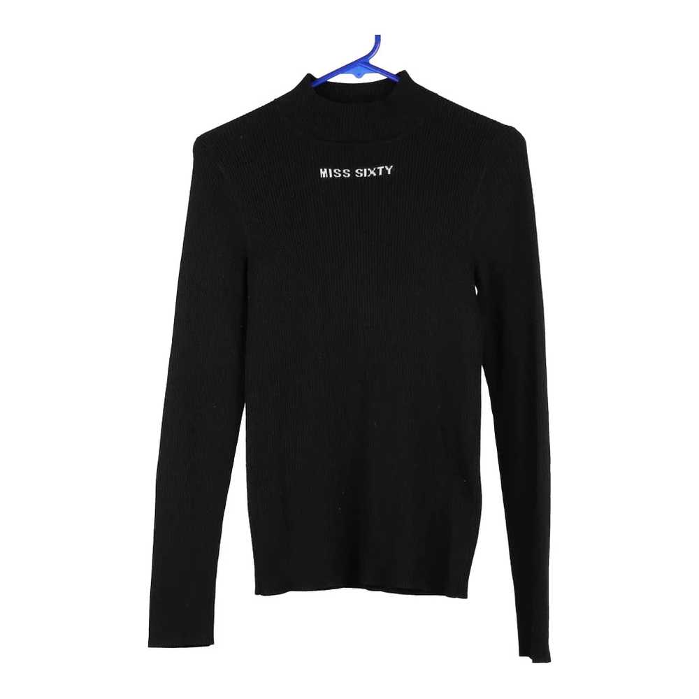 Miss Sixty Spellout Rollneck - Small Black Cotton… - image 1