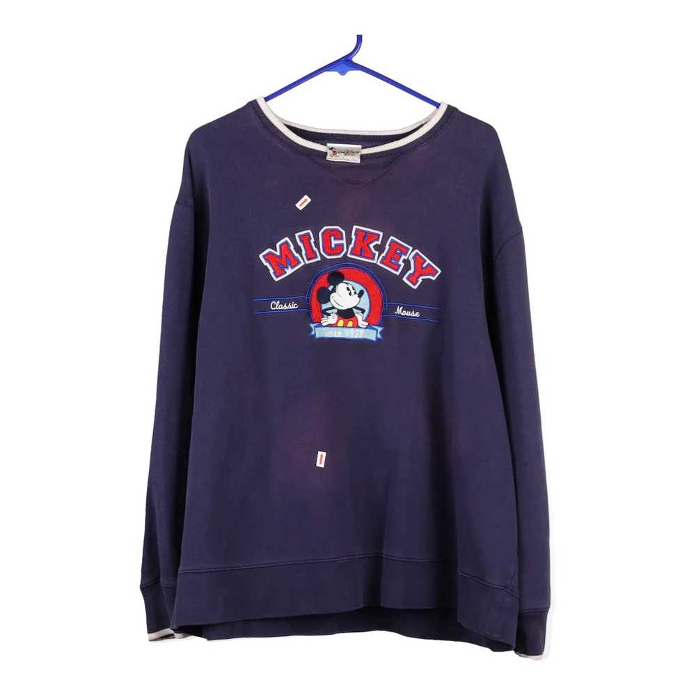 Mickey Disney Embroidered Sweatshirt - Large Navy… - image 1