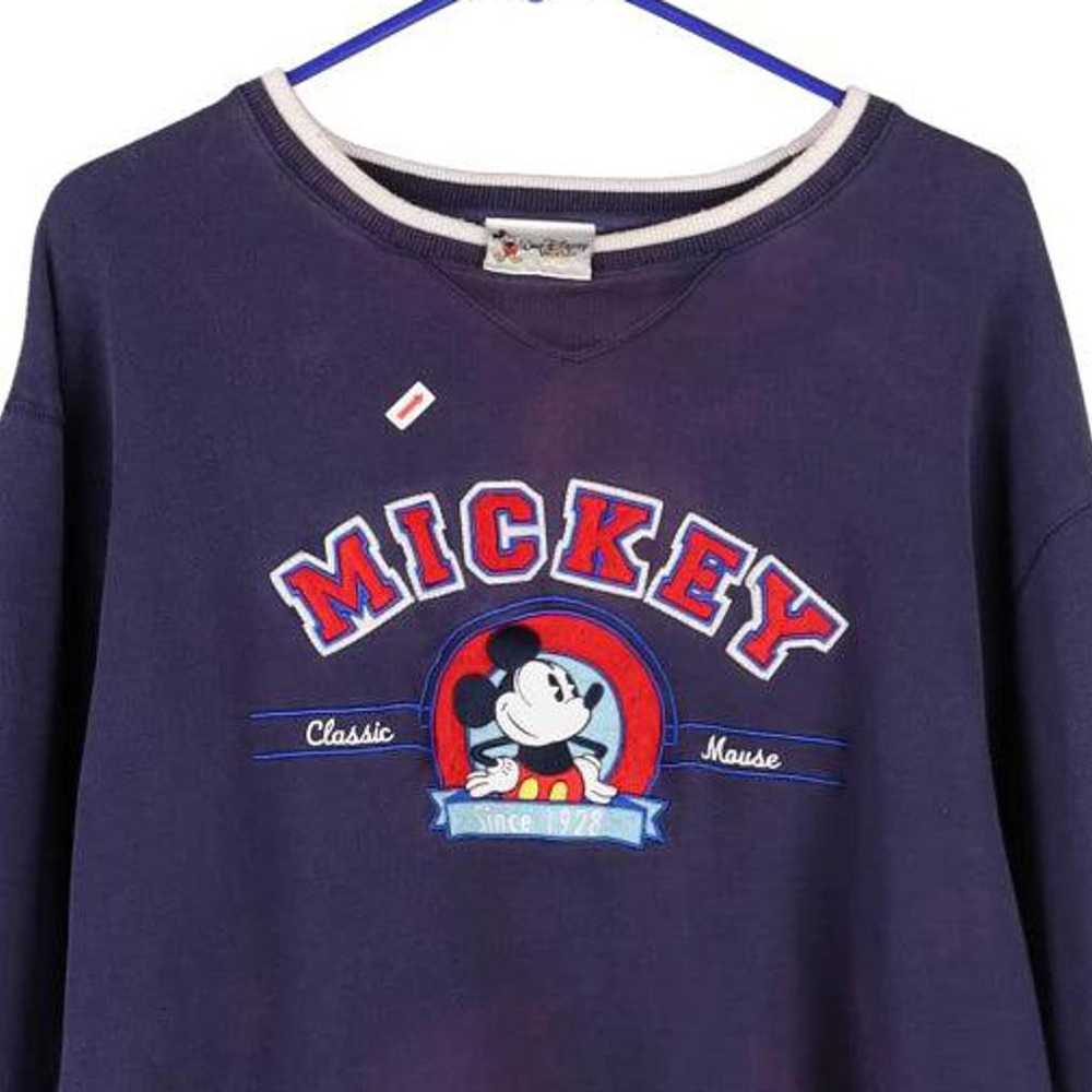 Mickey Disney Embroidered Sweatshirt - Large Navy… - image 3