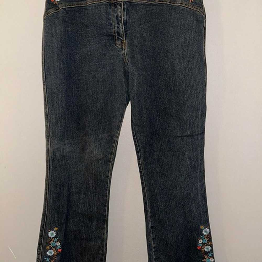 Vintage Y2K boho low rise embroidered jeans - Wom… - image 1