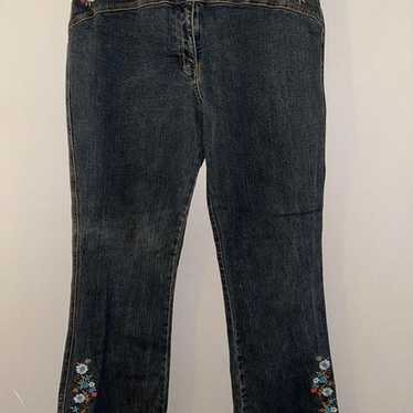 Vintage Y2K boho low rise embroidered jeans - Wom… - image 1