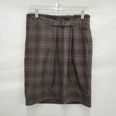 Faconnable WM's 100% Wool Dark Grey Plaid Skirt S… - image 1