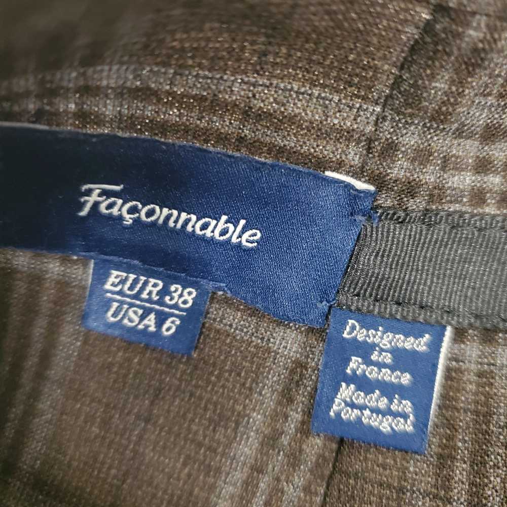 Faconnable WM's 100% Wool Dark Grey Plaid Skirt S… - image 3