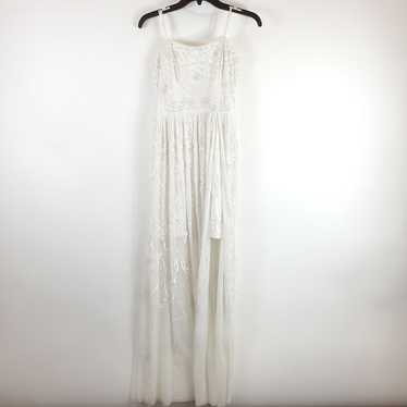 Adrianna Papell Women White Beaded Dress Sz 6 NWT - image 1