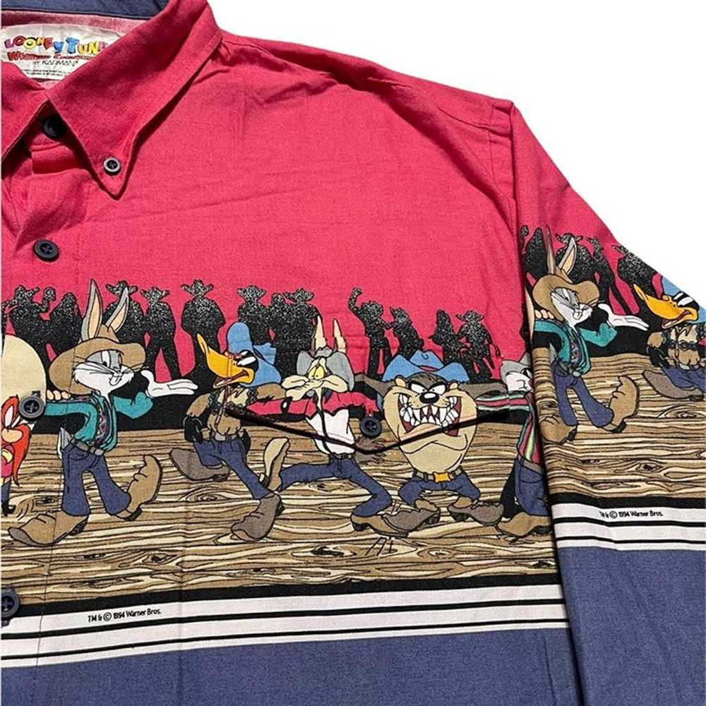Vintage Looney Tunes Button-Up Shirt - image 4