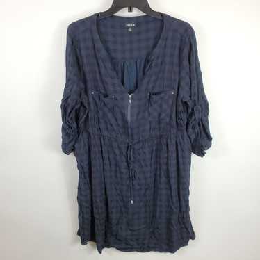 Torrid Women Blue Plaid Shirt Dress Sz 2 - image 1