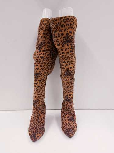 Torrid Leopard Print Pointed Toe Over Knee Boots L