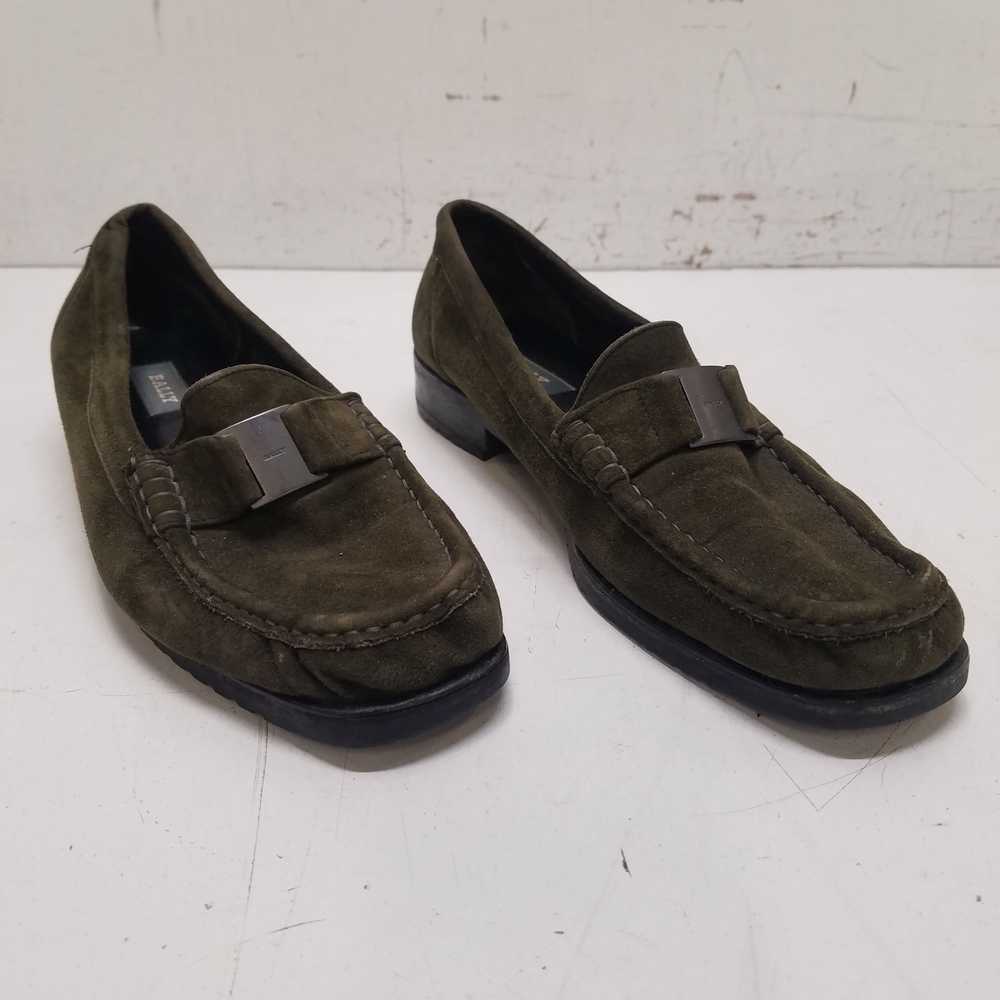 Bally Tempest Suede Loafers Olive 8 - image 3