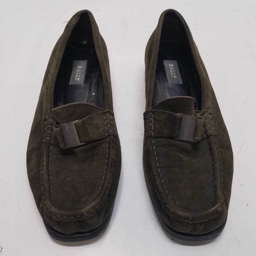 Bally Tempest Suede Loafers Olive 8 - image 5