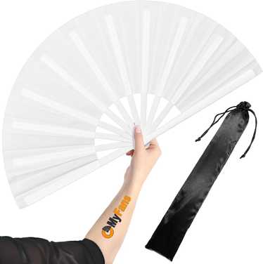 OMyFans Large Rave Folding Hand Fan - Foldable Ch… - image 1