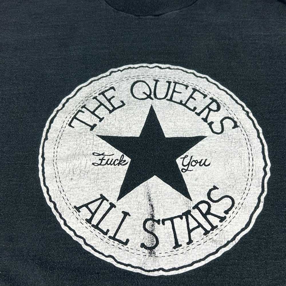 VTG 90s The Queers Punk Band Shirt Large Black Fa… - image 4