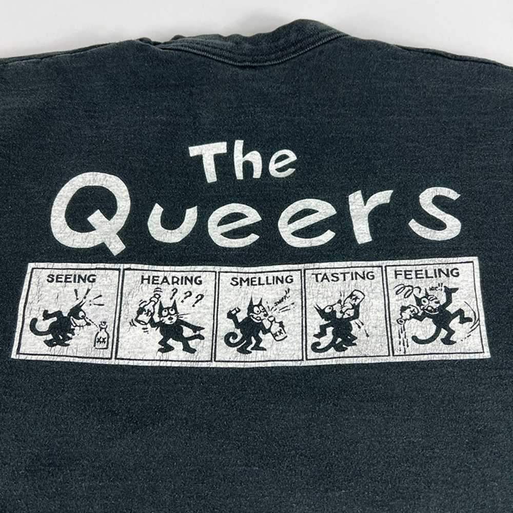 VTG 90s The Queers Punk Band Shirt Large Black Fa… - image 9