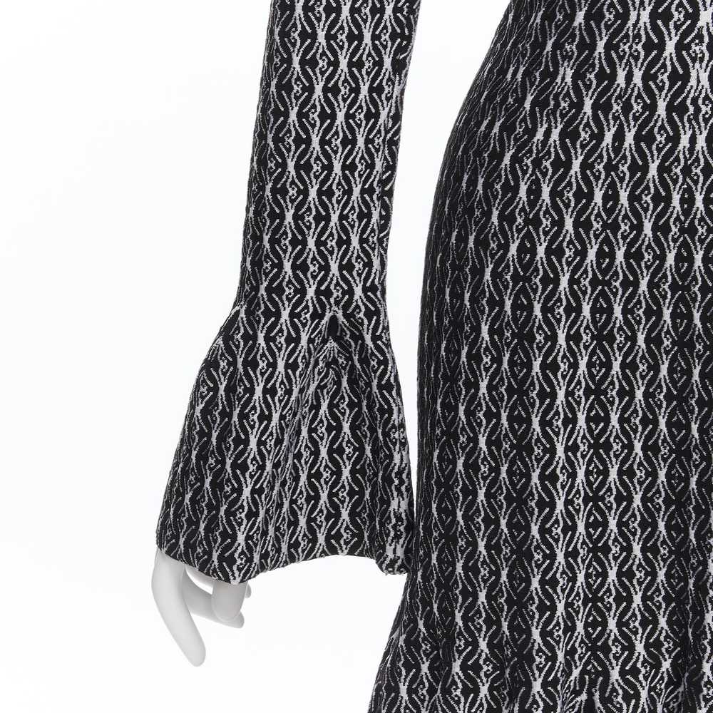 Alaia new ALAIA black white wool jacquard square … - image 7