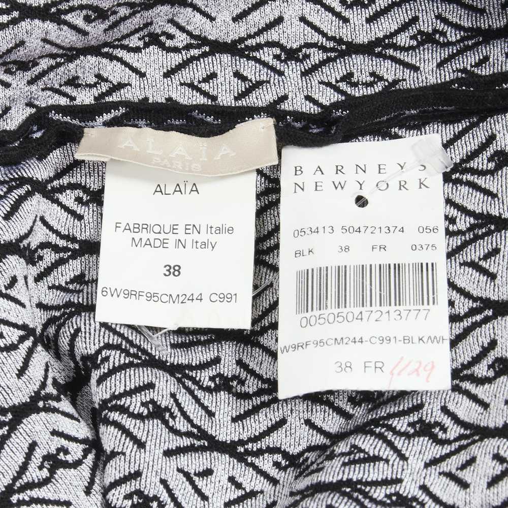 Alaia new ALAIA black white wool jacquard square … - image 8