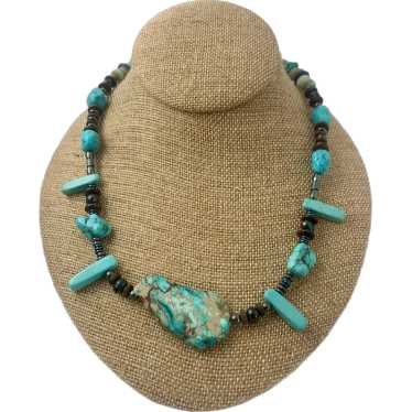 1980s Vintage Handmade Southwest Necklace With Tu… - image 1