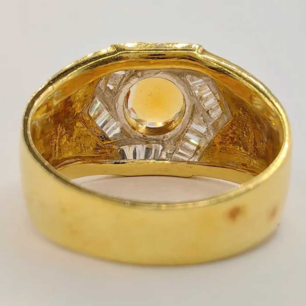 Vintage Art Deco Hexagon 1.22ct Citrine Diamond M… - image 6