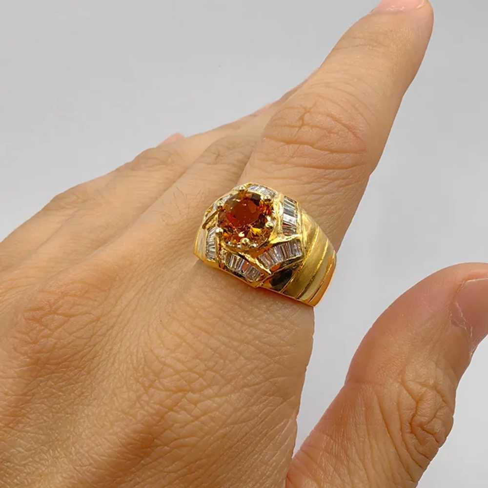 Vintage Art Deco Hexagon 1.22ct Citrine Diamond M… - image 8