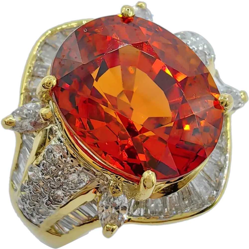 Vintage 7.1ct Orange Mandarin Spessartine Garnet … - image 1