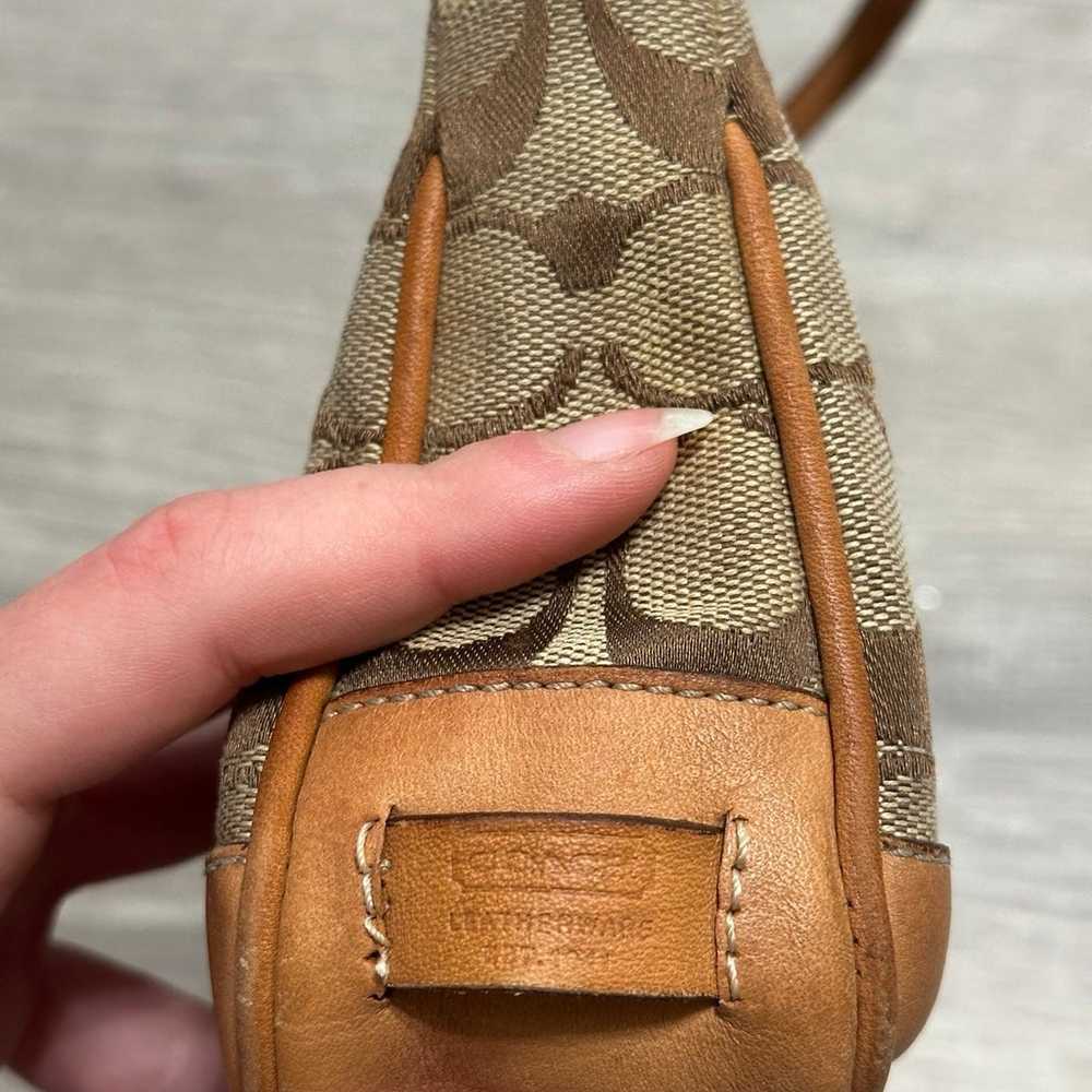 Vintage Coach signature canvas demi shoulder bag - image 2