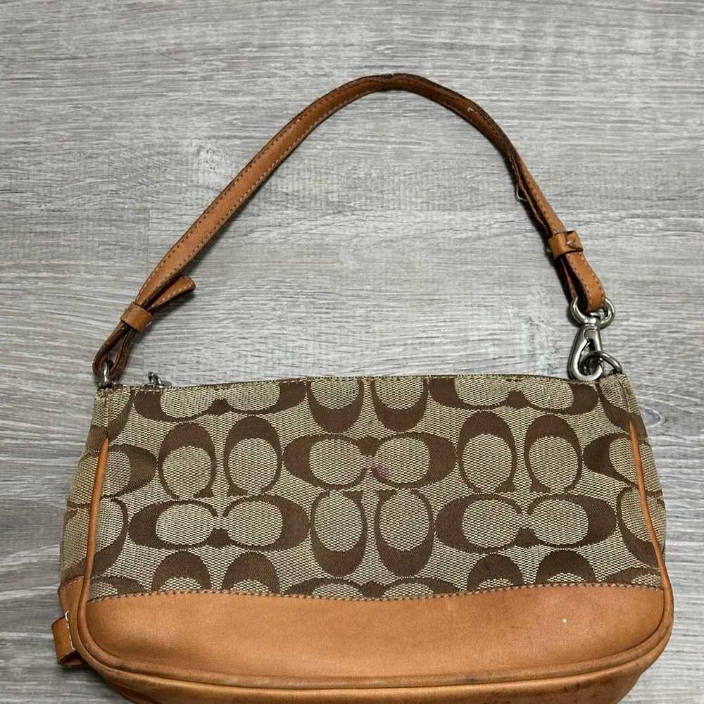 Vintage Coach signature canvas demi shoulder bag - image 3