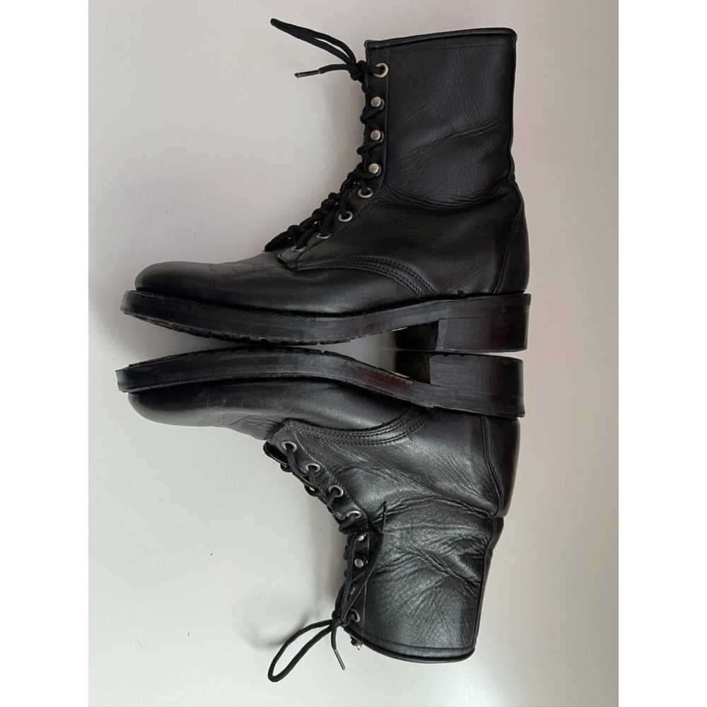 Vintage Laredo black leather lace up boots in EUC… - image 5