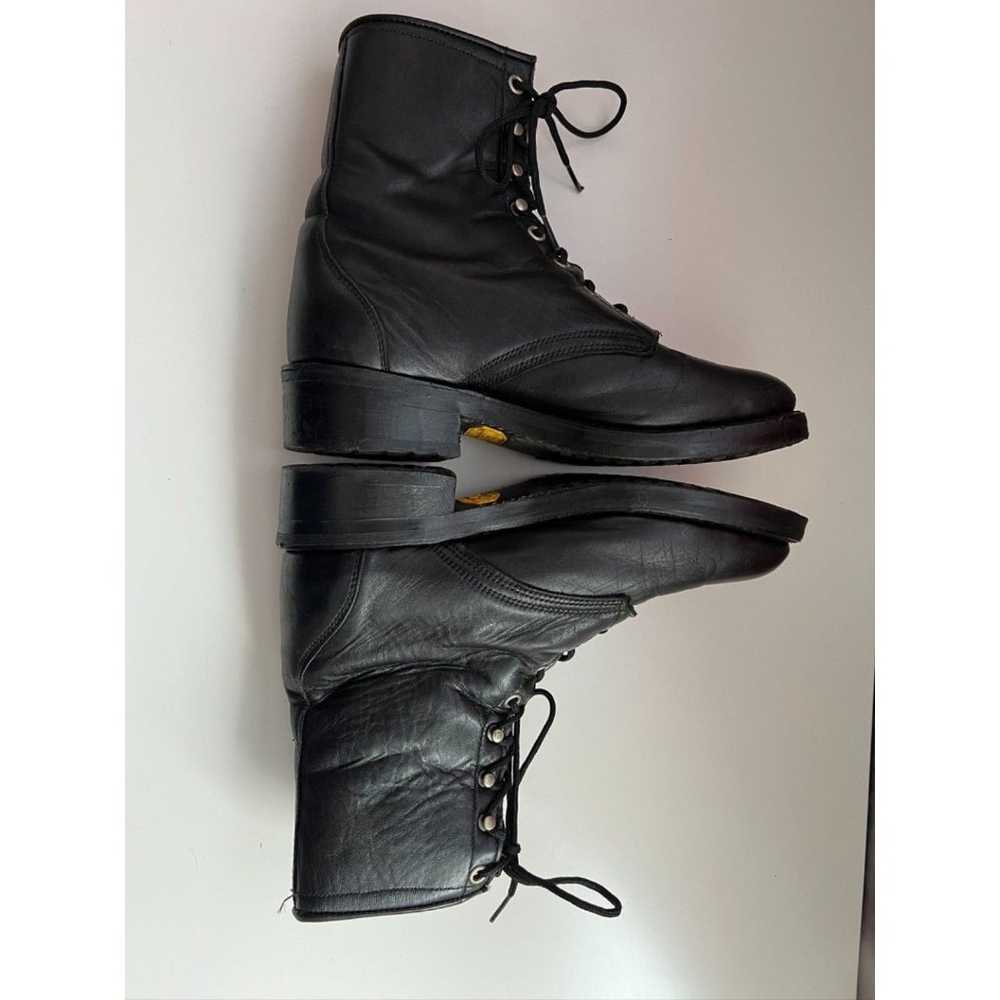 Vintage Laredo black leather lace up boots in EUC… - image 6