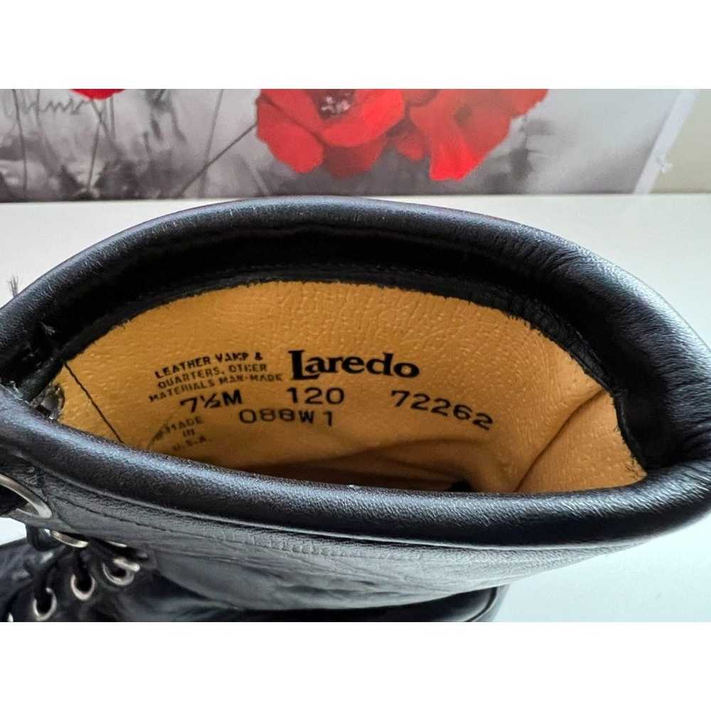 Vintage Laredo black leather lace up boots in EUC… - image 7